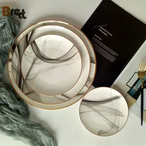 Assiettes de table en céramique vintage, service de vaisselle de mariage créatif en céramique