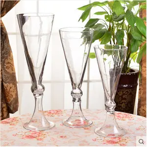 Trumpet <strong>Tall</strong> Stem Wedding Decoration Table Centerpieces Murano <strong>Glass</strong> <strong>Vases</strong> for Flower Arrangement - Product Image 1
