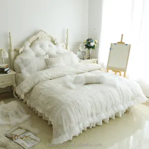 Set di biancheria da letto in pizzo di vendita calda set di biancheria da letto lenzuola lenzuola set di lenzuola di lusso pinkCRX11a