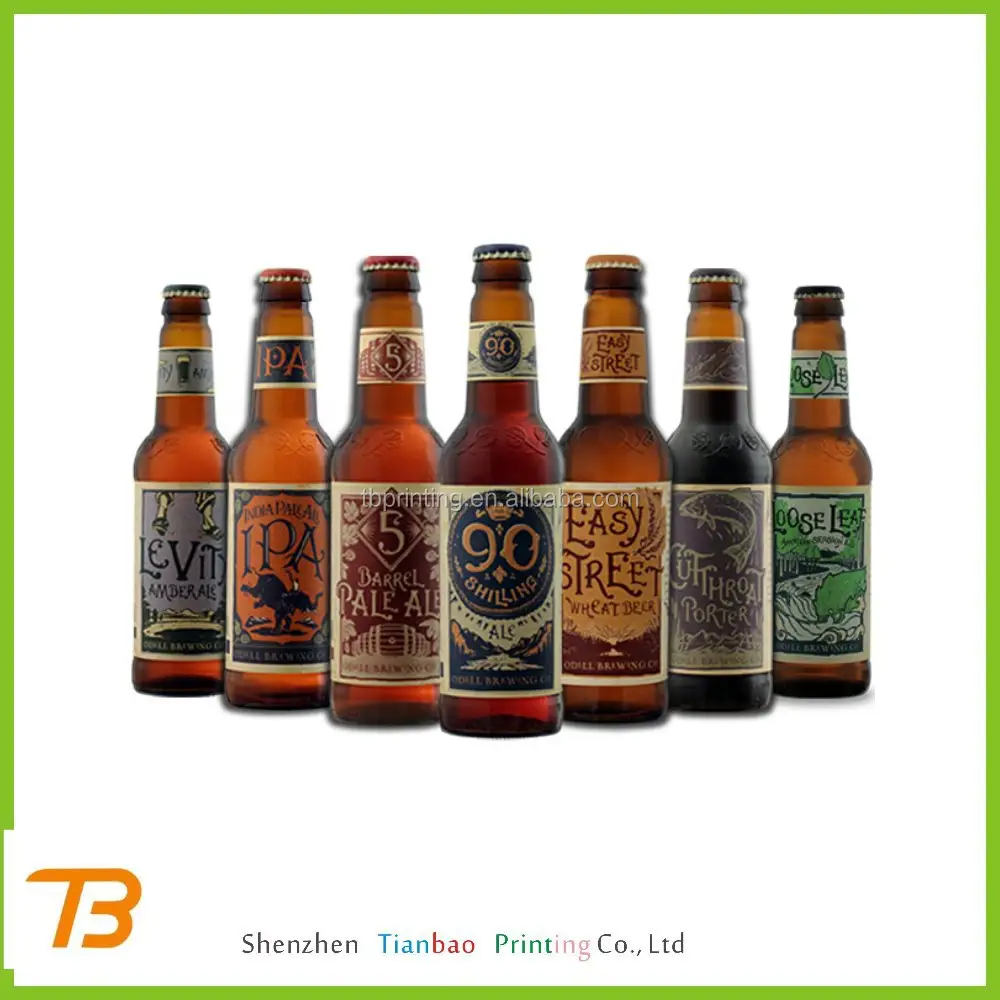 Private Label Bier/Bierfles Labels/Natte Sterkte Papier Bier Label