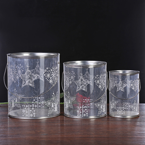 Customized Clear Plastic Cylinder Packaging Box Gift Box Packaging With Metal Handle