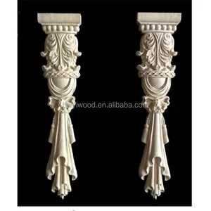 Rubber Wood Carving Decorative Furniture Corner Applique And Onlays