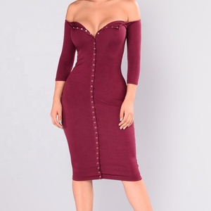 Personalizada <span class=keywords><strong>de</strong></span> fábrica 2018 más nuevo sexy rojo mujeres bodycon vendaje vestido midi - Product Image 1
