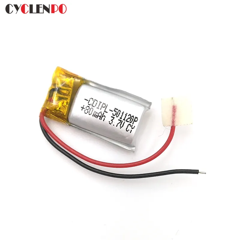 3.7V 100MAH 601120 Batterie de polymère de Lithium Rechargeable de la Batterie de lipo avec connecteur JST 