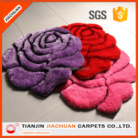 3D Seiden blume Rose Form Polyester zottelige Teppiche