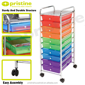Shopee Sale Quality 10-Drawer Metal Cart Taiwan Modern Style DIY <b>Trolley</b> Drawer Cabinet Household <b>Storage</b> School Supermarket - Product Image 4