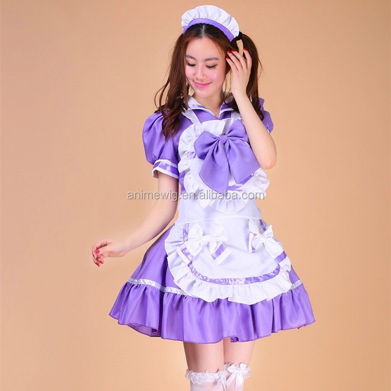 purple maid dress Anime Maid Outfit Cosplay Lolita Dress Kawaii Pink Maid Uniform Housekeeping Plus Size Halloween Costume For Wonmen 4XL 5XL