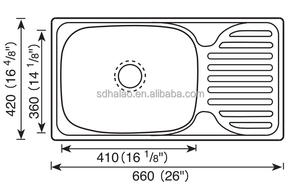 Tamaño del apartamento de la venta caliente Fregadero de la cocina del solo cuenco Acero inoxidable - Product Image 2