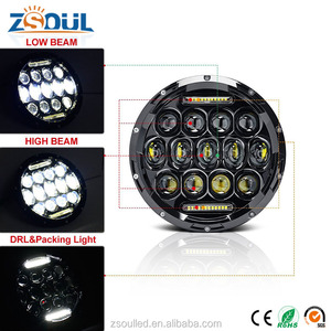 Nuevos accesorios para <span class=keywords><strong>Jeep</strong></span> LED RGB DRL y luz de giro amarilla DOT faros delanteros de 7 pulgadas anillo de Halo de haz alto y bajo redondo para <span class=keywords><strong>Jeep</strong></span> Wrangler - Product Image 6