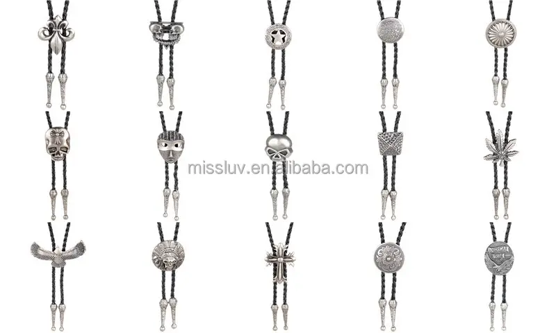 Bulk custom logo bolo ketting custom bolo tie ketting