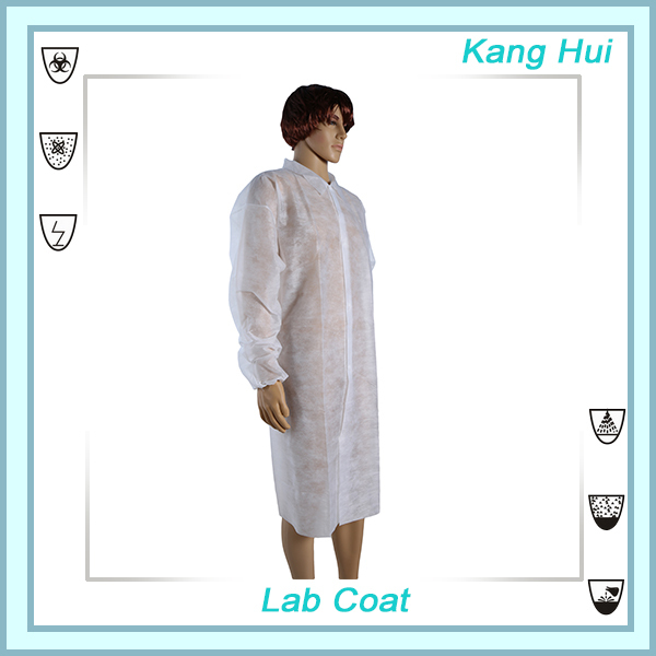 100% en polypropylène bleu blouse jetable, sarraus de laboratoire jetable à bas prix