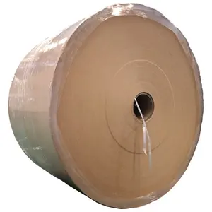 Paperjoy-rollo de papel kraft para embalaje de empresa, rollo de papel de impresión de forma redonda, fácil de rasgar, corte cruzado, marrón
