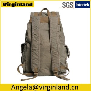 2350 de la moda moderna roll top lavado verde sólido mochila de lona <span class=keywords><strong>camper</strong></span> paquete de mochilas para los hombres - Product Image 3