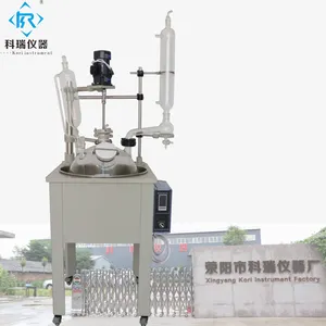 Lab reaktor kaca lapis tunggal portabel, 10L 20L 30L 50liter