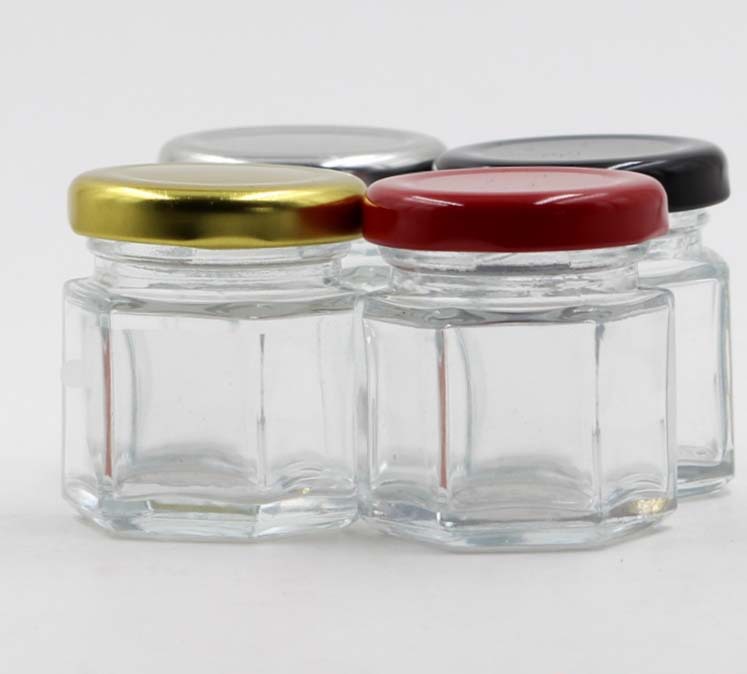 1.5oz mini glass jam honey jar with metal lid