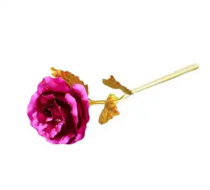 Nuovo oro rosa del fiore Foglio Targa Oro Rosa Regali 24k oro rosa fiore Artificiale Fiore Artificiale