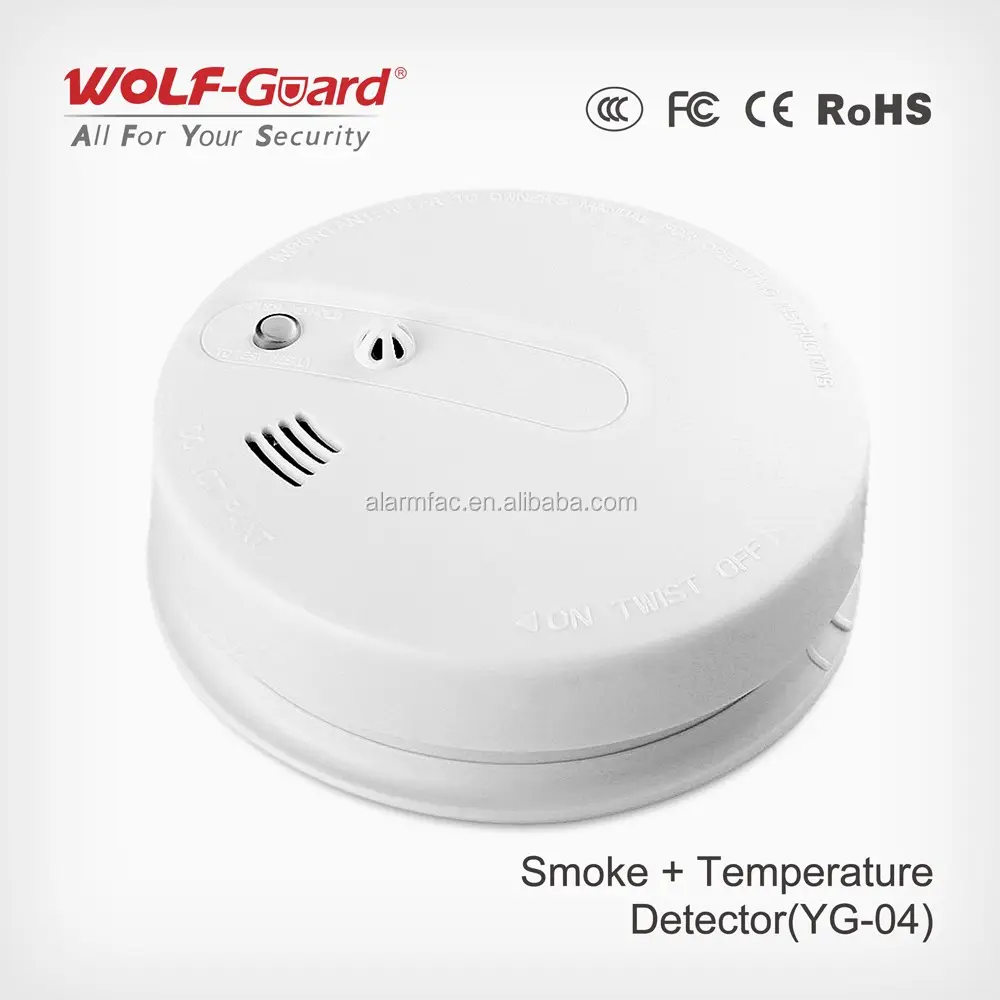 Sem fio fumaça + detector de temperatura, 433mhz sensor de movimento sem fio e detector de calor YG-04