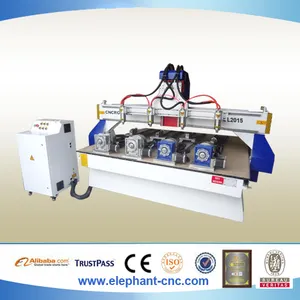 Ele-2015 4 ejes cnc enrutador de madera, patrón de madera del cnc router, 4- eje de madera router cnc