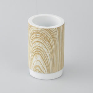 Delicate Design Wood Pattern Polyresin Round Shaped Tumbler - Product Image 1
