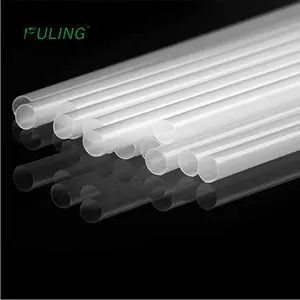 food grade giant jumbo wrrapped clear boba drinking pajillas disposable straight plastic lead straws