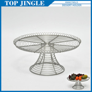 Large silver <b>wire</b> round tower shaped fruit <b>basket</b> and dessert holder - Product Image 1