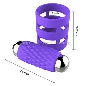 迷你子弹振动阴茎公鸡环振动器男士100% 纯医用级硅胶防水静音性玩具