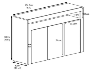 2018 Hot Sale Wooden <strong>High</strong> <strong>Gloss</strong> MDF <strong>White</strong> LED <strong>Sideboard</strong> With Drawers - Product Image 3