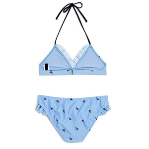 Bikini personalizado con su logotipo Ethic Shiny Lovely Little Girl Modeling Bikini para niñas de 5 a 14 años Bikini con estampado a rayas - Product Image 2