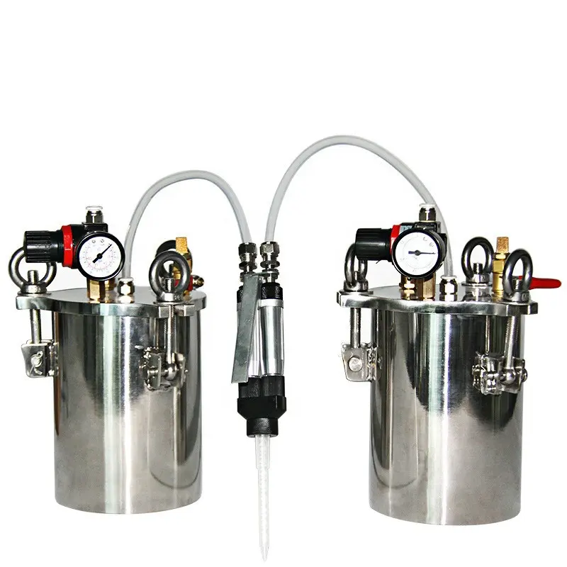 BoYee Double liquid glue machine stainless steel pressure barrel dispensing valve combination equipment AB dispensing machine