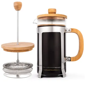 Wholesale Promotion 1000ミリリットルBorosilicate Glass Unique Bamboo French Coffee Press