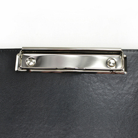 Portalápices y bolsillo Documento A4 Cartera de impresión personalizada Carpeta de archivos de cuero PU con clips de metal