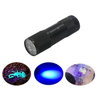 Promotion de vente en gros, lampe torche uv noire, batterie sèche en aluminium, petite poche 3a 9 led 395nm lampe de poche ultraviolette