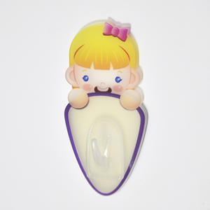 Cute Girl Design Acrylic Clothing <b>Hook</b> Single <b>Plastic</b> Adhesive - Product Image 1