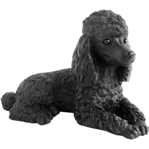 Piccolo Barboncino Nero Sdraiato in Resina - Product Image 1