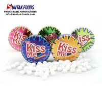 OEM personnalisé petite boîte ronde en fer blanc dents fraîches fruitées menthes sans sucre 12g tablette bonbons pour les magasins de cadeaux