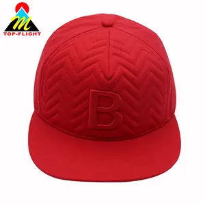 Rojo caliente 3D bordado B Zigzag costura 5 Panel de espuma de Hip-Hop del casquillo del Snapback