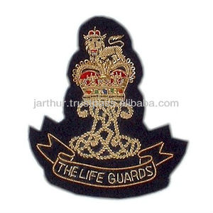Hand <b>Embroidery</b> Gold Bullion Wire Badges Blazer Badges Customized Handmade Gold Wire Supplier Maker Manufacturer - Product Image 2