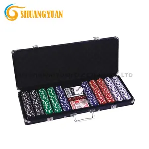 500Pcs Premium Poker Chip Set Met Zwarte Kleur Aluminium Case