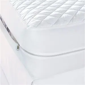 Waterproof Quilted Cal King Size Mattress Pad Cover With Zipper