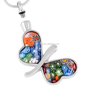 Murano Perhiasan Kaca Kremasi Kupu-kupu, Kalung Guci, Liontin Abu Abu Kenangan Hewan Peliharaan - Product Image 5