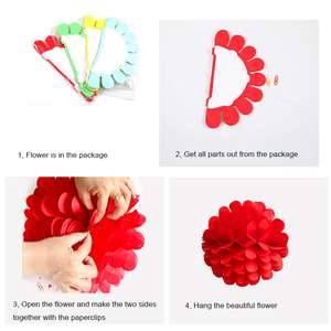 Decorazione del partito Del Tessuto di Cerimonia Nuziale di Carta Fiori/Pom Poms Per La Cerimonia Nuziale Decorazioni <span class=keywords><strong>Auto</strong></span> - Product Image 4