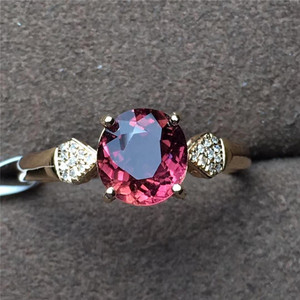 SGARIT-Anillo de boda de turmalina rosa de 1,55 quilates, joyería de oro de 18k, Gema natural ovalada, joyería personalizada - Product Image 4