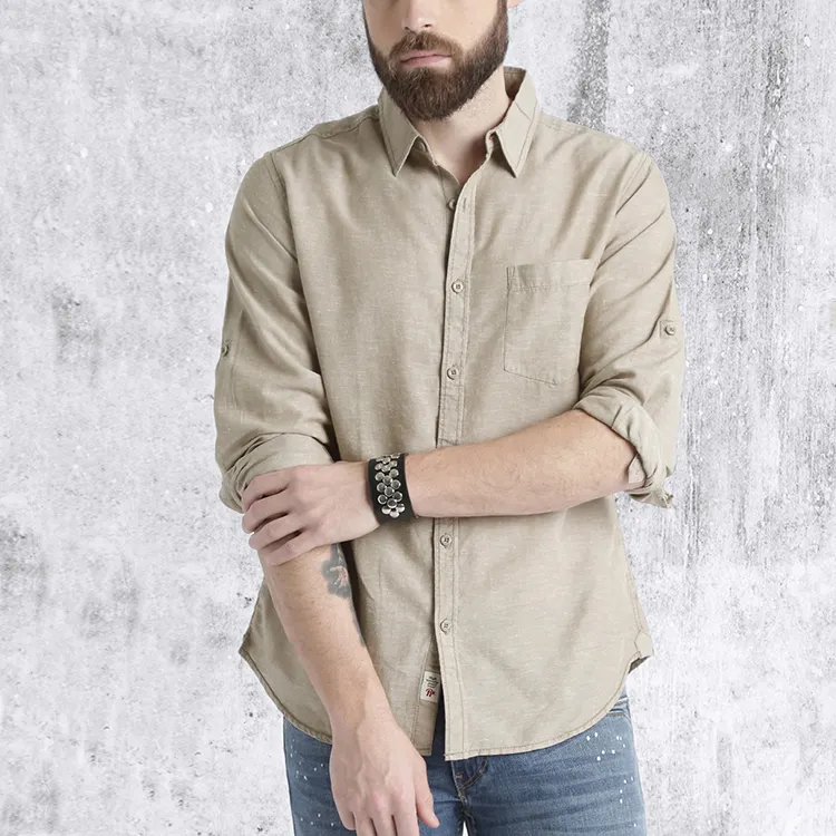 OEM mens clothing fancy latest design men linen/silk shirt designs for men