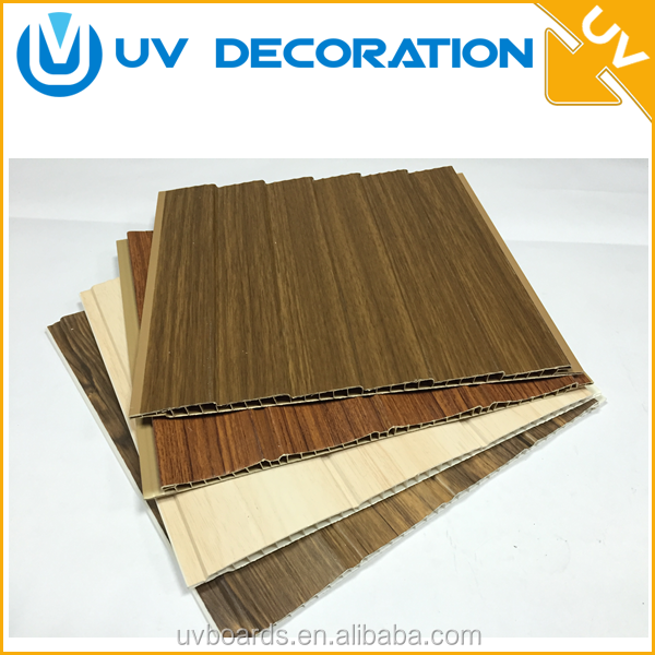 PVC plastique plafond feuilles/bois grain PVC mur et plafond panneaux
