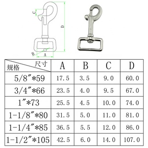 Mousqueton carré pivotant en acier inoxydable galvanisé 25 mm avec <span class=keywords><strong>crochet</strong></span> à ressort pour quincaillerie et laisse de chien - Product Image 2