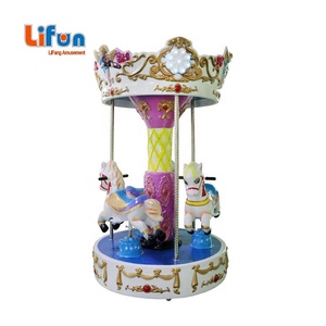 Nhà Máy Outlet 3 chỗ ngồi trẻ em Mini vui vẻ đi vòng trong nhà đồng tiền hoạt động <span class=keywords><strong>Kiddie</strong></span> Mini Carousel đi xe cho sân chơi ngoài trời trong nhà - Product Image 2