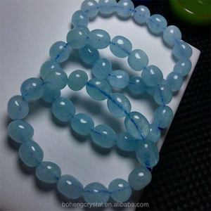 Venta al por mayor cristal natural Aquamarine irregular pulsera - Product Image 1