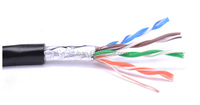 Cable LAN exterior 26AWG Cat5e Cat6 con cables de comunicación impermeables PE Jacket
