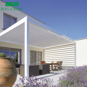 Pergola imperméable avec toit en aluminium à lames orientables, ouverture et fermeture automatiques, toit ouvrant à lames orientables - Product Image 3