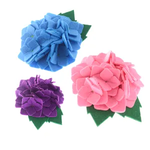 Cheap customized design new colorful wool felt fabric flowers cut handmade simulation flower festival party wedding decoration